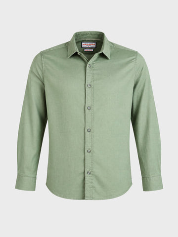 Men's Green Regular Fit Solid Casual Shirt