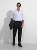Men's White Slim Fit Solid Party Wear Shirt