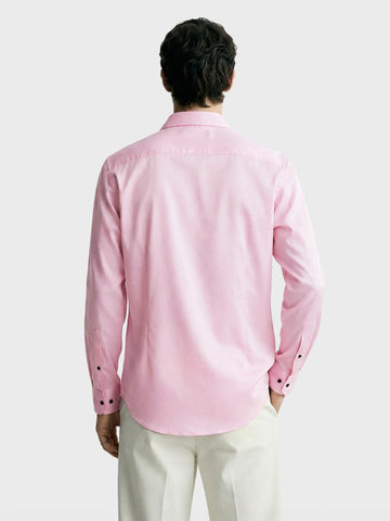 Men's Pink Slim Fit Solid Party Wear Shirt