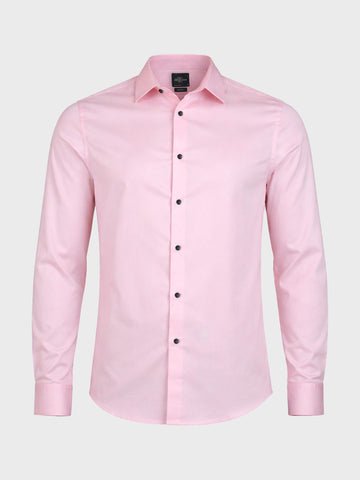 Men's Pink Slim Fit Solid Party Wear Shirt