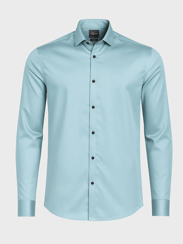 Men's Blue Slim Fit Solid Party Wear Shirt