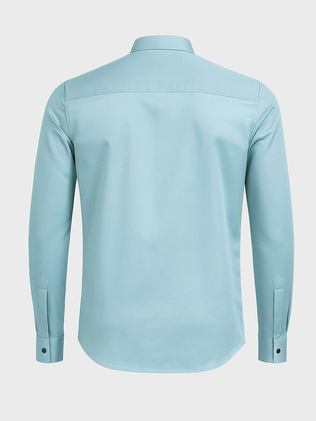 Men's Blue Slim Fit Solid Party Wear Shirt