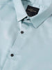 Men's Blue Slim Fit Solid Party Wear Shirt