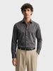 Men's Grey Slim Fit Solid Party Wear Shirt