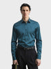 Men's Teal Slim Fit Solid Party Wear Shirt
