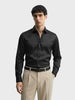 Men's Black Slim Fit Solid Party Wear Shirt