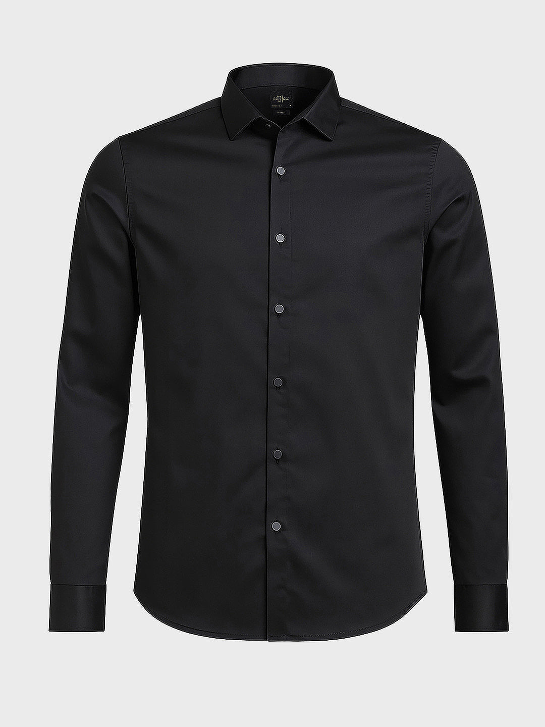 Men's Black Slim Fit Solid Party Wear Shirt
