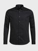 Men's Black Slim Fit Solid Party Wear Shirt