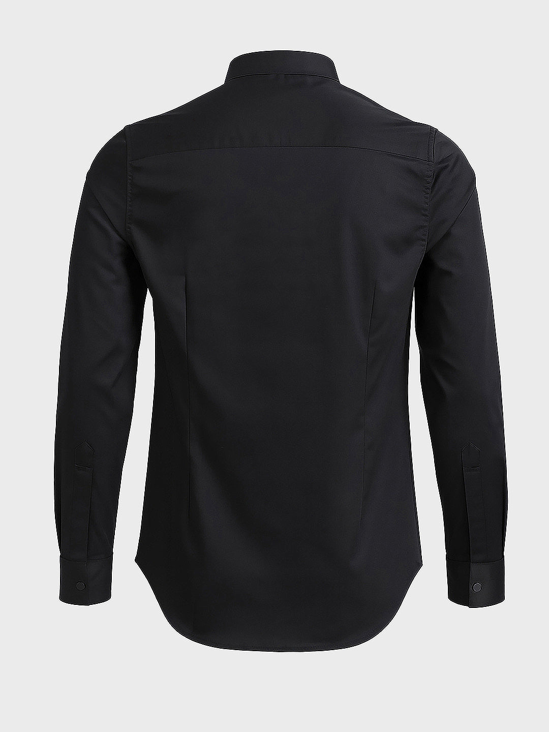 Men's Black Slim Fit Solid Party Wear Shirt