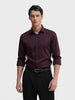 Men's Maroon Slim Fit Solid Party Wear Shirt