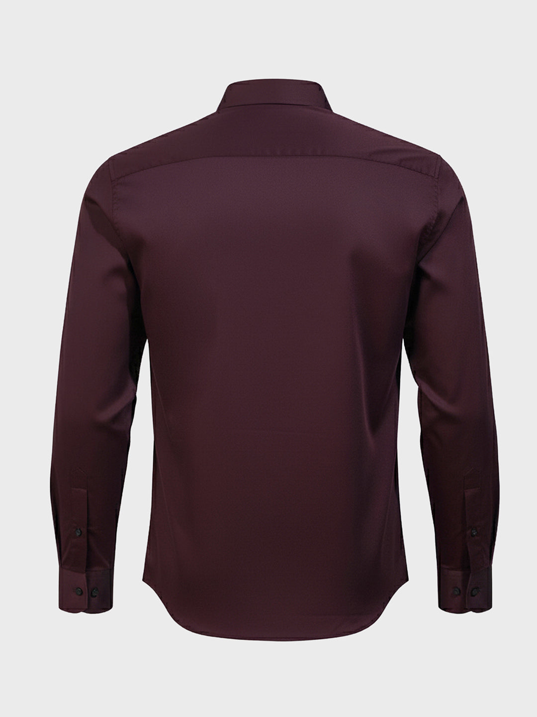 Men's Maroon Slim Fit Solid Party Wear Shirt