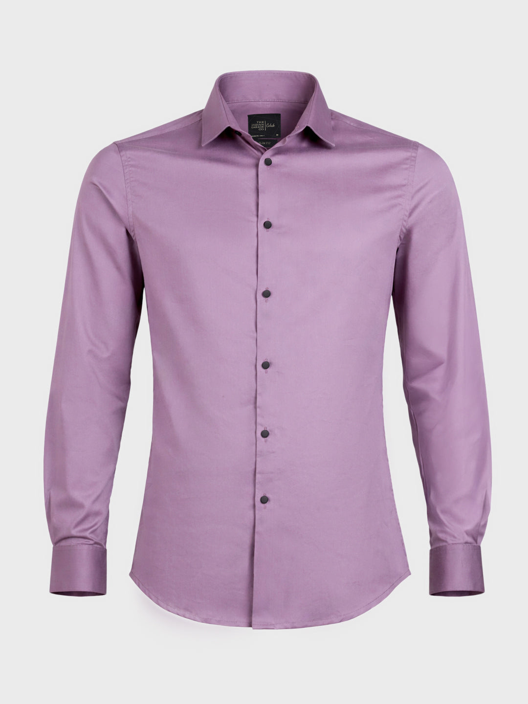 Men's Purple Slim Fit Solid Party Wear Shirt