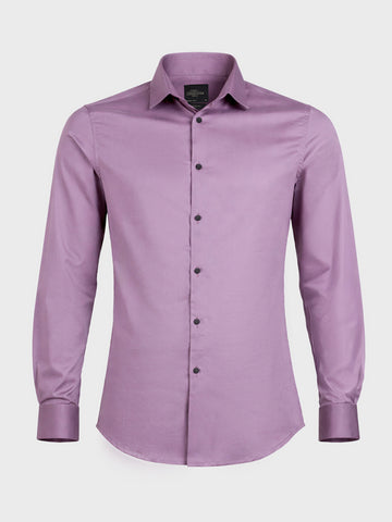 Men's Purple Slim Fit Solid Party Wear Shirt