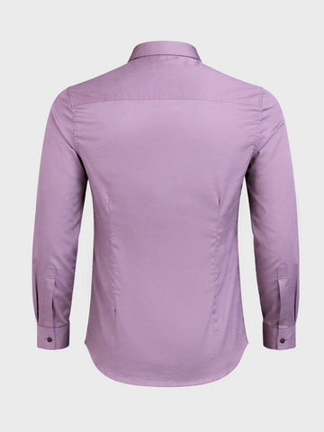 Men's Purple Slim Fit Solid Party Wear Shirt