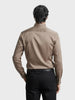 Men's Brown Slim Fit Solid Party Wear Shirt