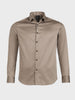 Men's Brown Slim Fit Solid Party Wear Shirt