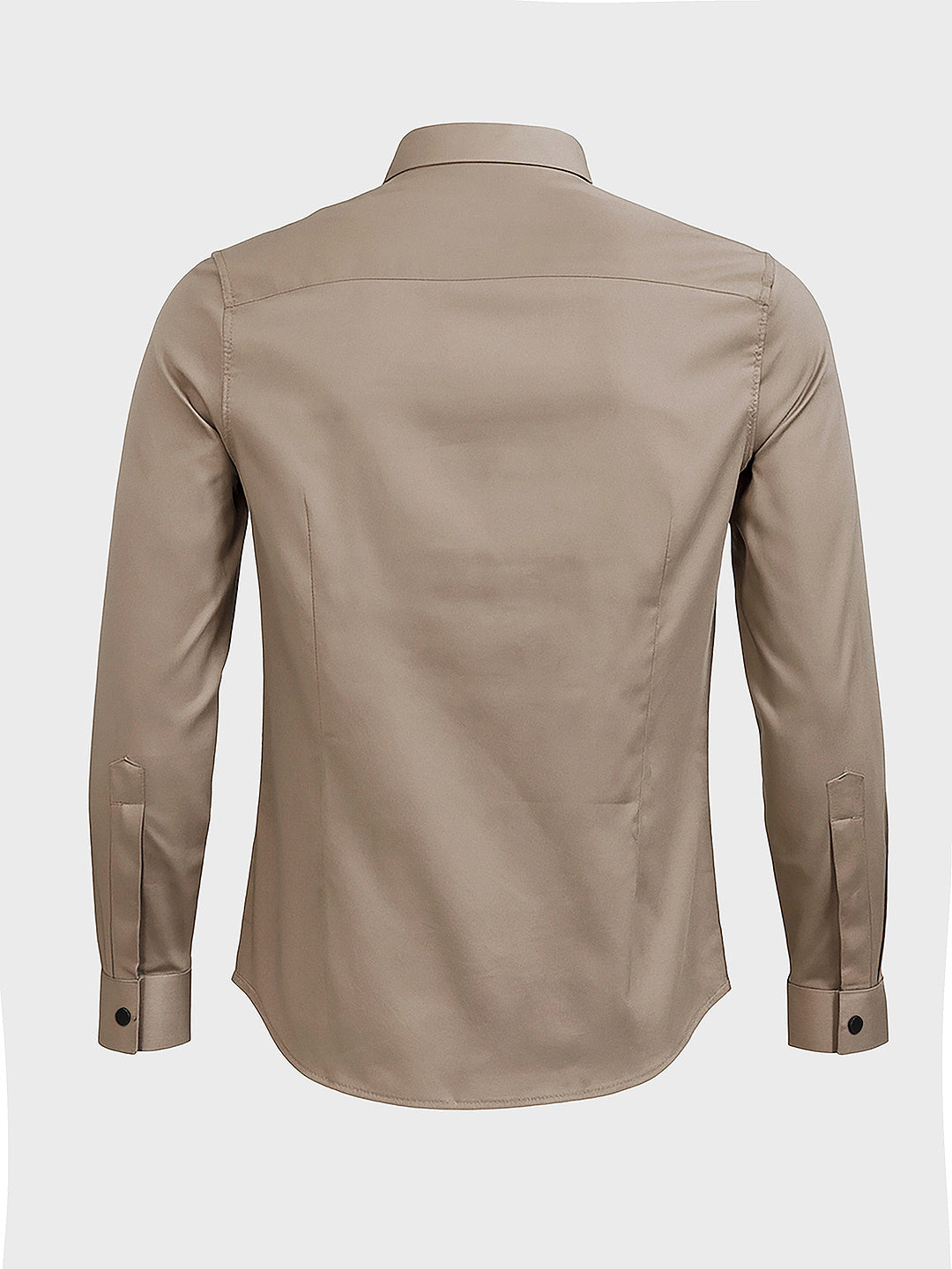 Men's Brown Slim Fit Solid Party Wear Shirt