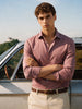 Men's Pink Slim Fit Solid Party Wear Shirt