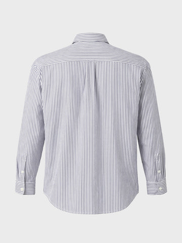 Men's Blue Relaxed Fit Striped Casual Shirt