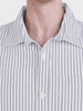 Men's Blue Relaxed Fit Striped Casual Shirt