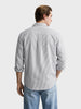 Men's Grey Oversized Fit Striped Casual Shirt