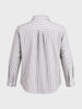 Men's Grey Oversized Fit Striped Casual Shirt