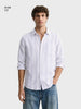 Men's White Slim Fit Striped Casual Shirt