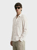 Men's Khaki Relaxed Fit Striped Casual Shirt