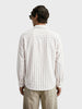 Men's Khaki Relaxed Fit Striped Casual Shirt