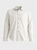 Men's Khaki Relaxed Fit Striped Casual Shirt