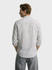 Men's Grey Relaxed Fit Striped Casual Shirt