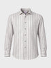 Men's Grey Relaxed Fit Striped Casual Shirt