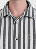 Men's Black Relaxed Fit Striped Casual Shirt