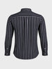 Men's Black Regular Fit Striped Casual Shirts