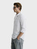 Men's White Relaxed Fit Striped Casual Shirts
