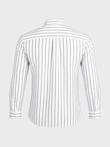 Men's White Relaxed Fit Striped Casual Shirts