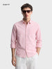 Men's Pink Slim Fit Striped Casual  Shirt