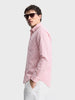 Men's Pink Slim Fit Striped Casual  Shirt