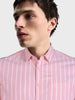 Men's Pink Slim Fit Striped Casual  Shirt