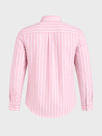 Men's Pink Slim Fit Striped Casual  Shirt