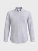 Men's Grey Slim Fit Striped Casual Shirts