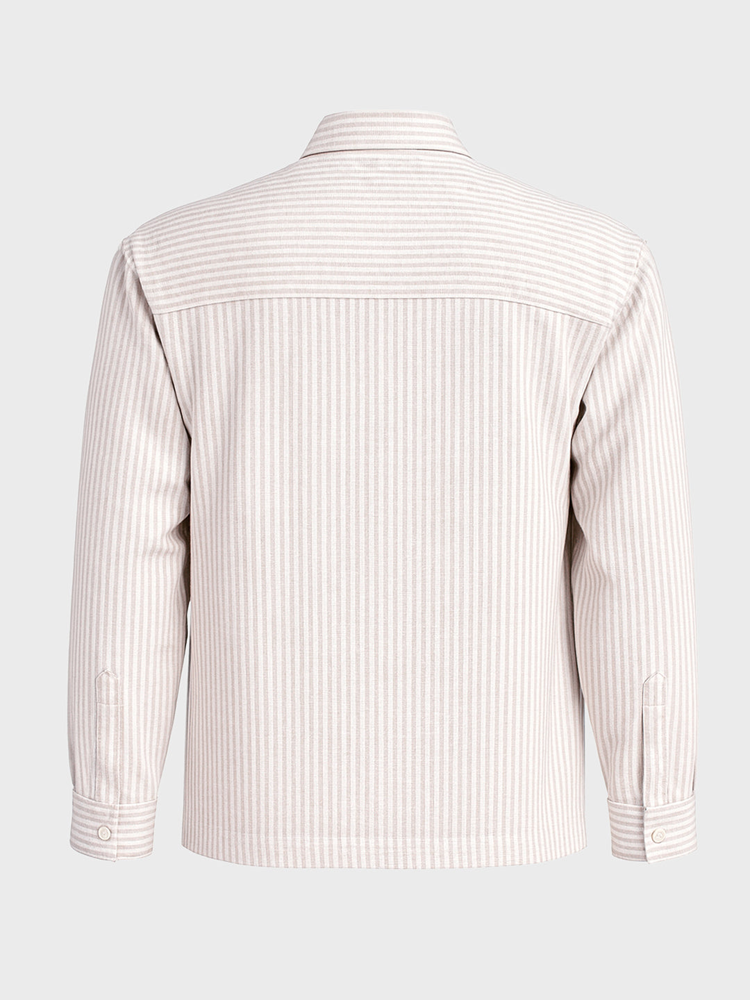 Men's Khaki Regular Fit Vertical Stripes Resort Wear Shirt