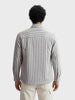 Men's Black Regular Fit Vertical Stripes Resort Wear Shirt