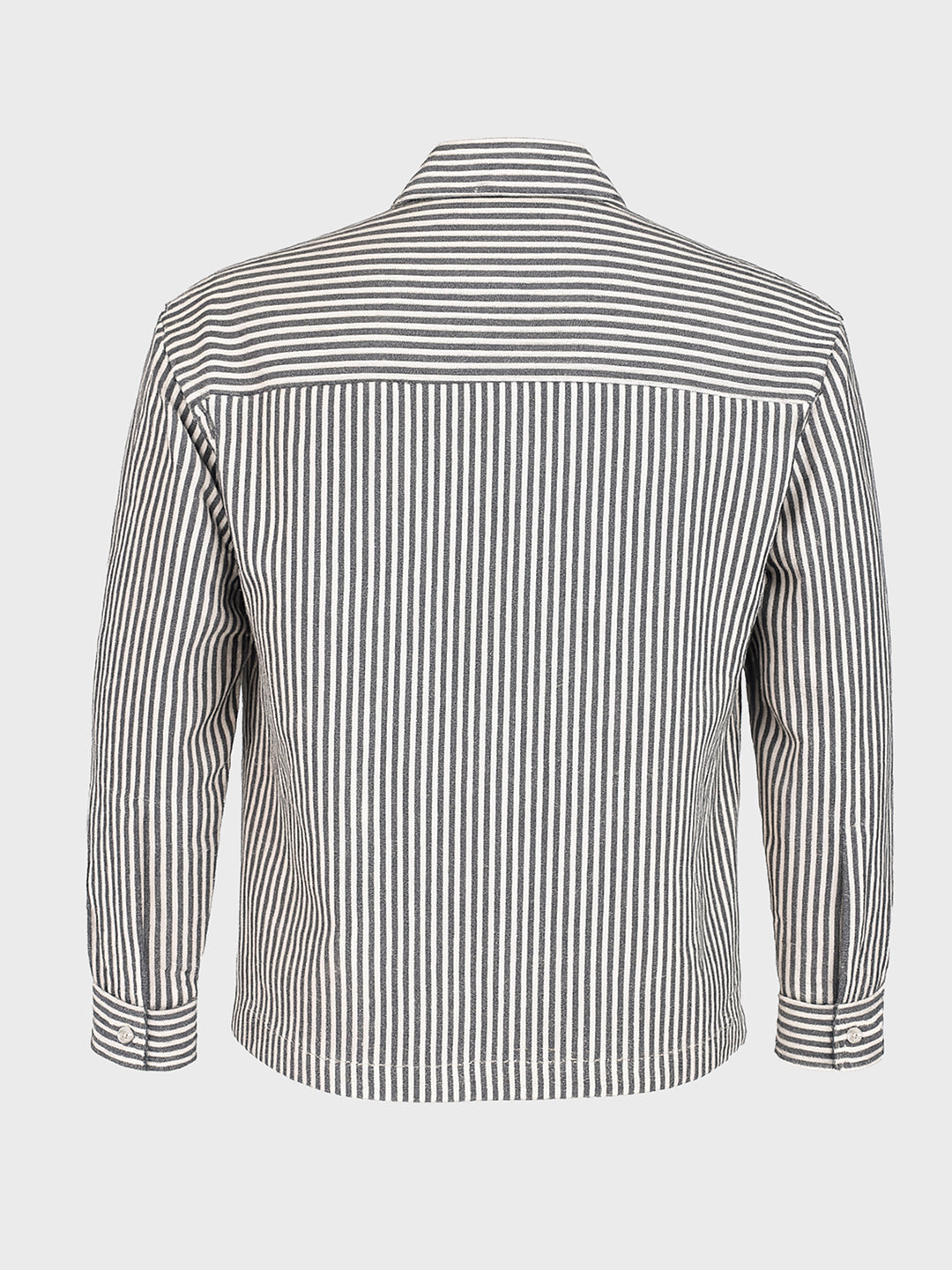 Men's Black Regular Fit Vertical Stripes Resort Wear Shirt