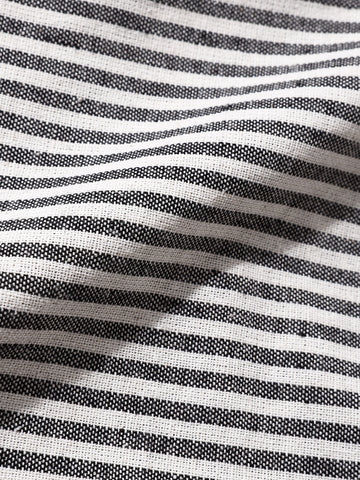 Men's Black Regular Fit Vertical Stripes Resort Wear Shirt