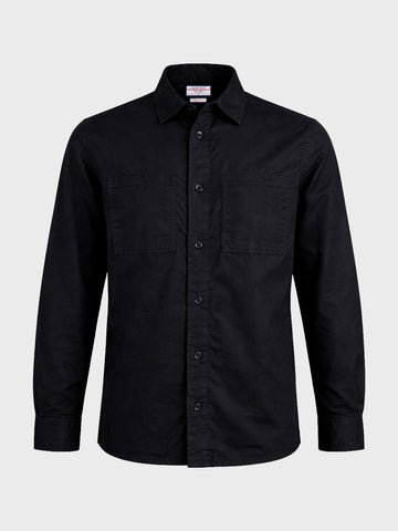 Men's Black Regular Fit Solid Casual Shirt
