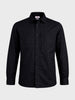 Men's Black Regular Fit Solid Casual Shirt