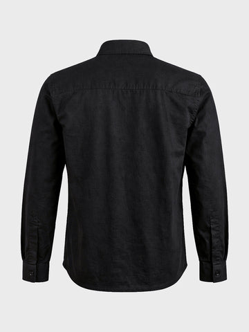 Men's Black Regular Fit Solid Casual Shirt