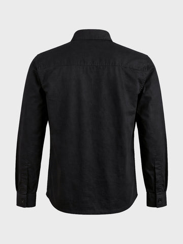 Men's Black Regular Fit Solid Casual Shirt