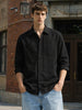 Men's Black Regular Fit Solid Casual Shirt